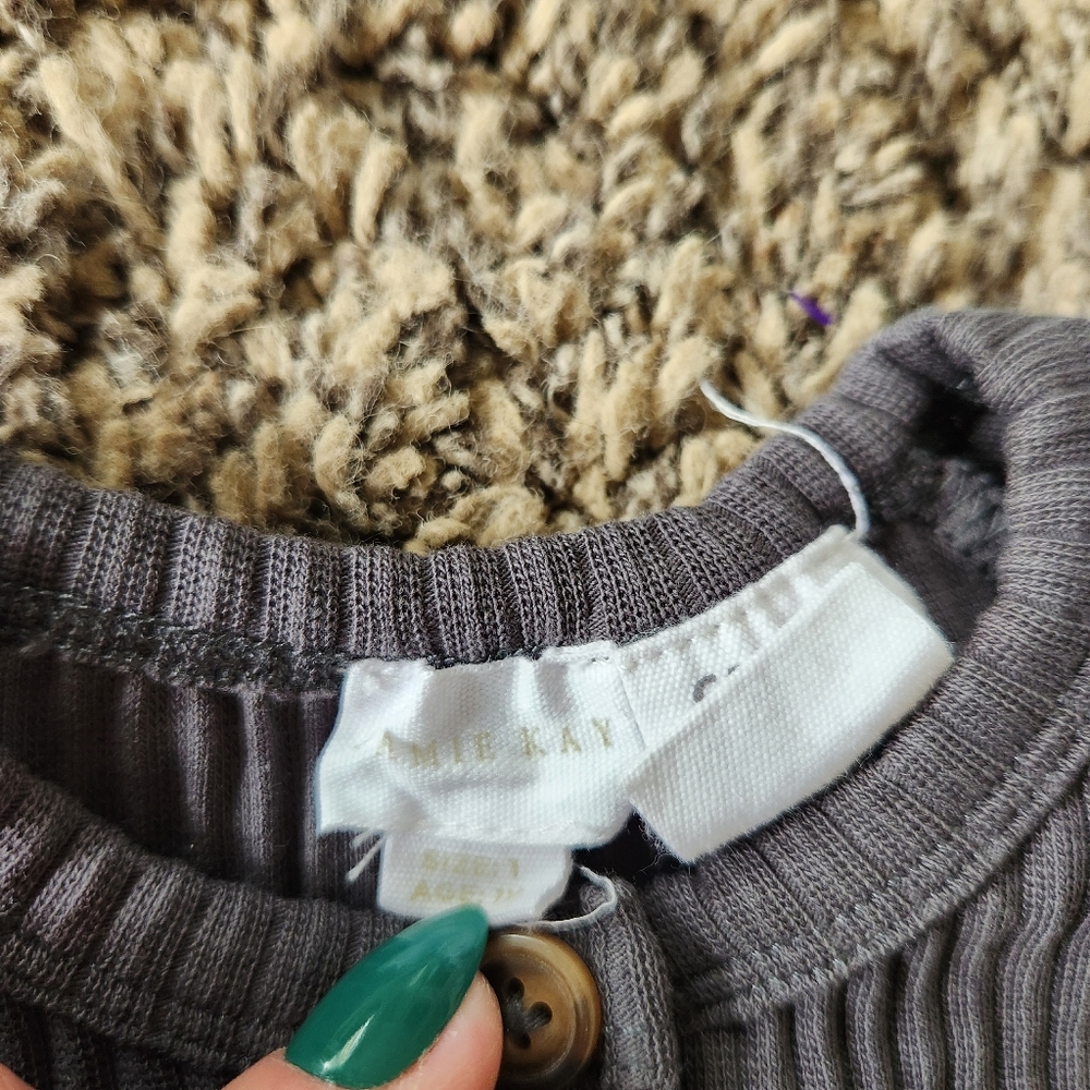 Jamie Kay Gray Ribbed Onesie - Picture 5 of 5